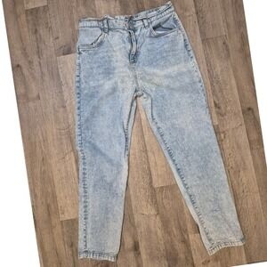 Refuge XL Mom Paperbag High Rise Acid Wash Jeans Women's Light Wash Denim 175